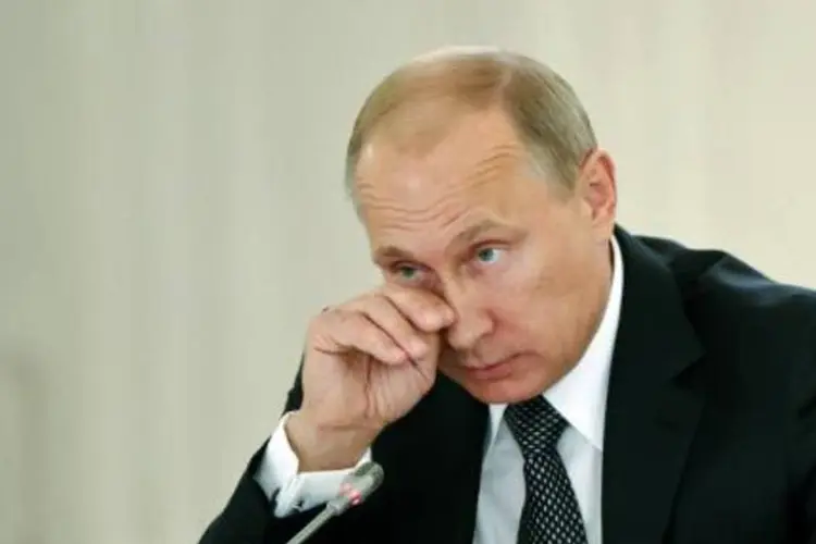 O presidente russo, Vladimir Putin: bancos russos recorrem contra sanções impostas pela UE (Maxim Shemetov/AFP)