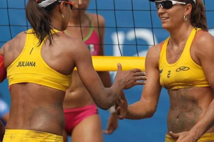 Dupla brasileira de vôlei de praia: Agora elas ocupam o primeiro lugar do Grupo A, com quatro pontos (Getty Images)