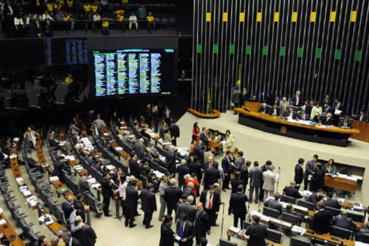 Plenário da Câmara dos Deputados durante a votação da MP dos Portos na noite desta quarta-feira (Luis Macedo / Câmara dos Deputados)