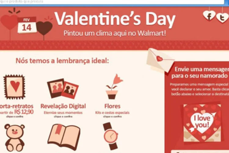 Hotsite do Walmart: página conta com as lembranças ideais para cada tipo de pessoa (Reprodução)