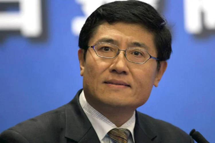 Wang Yongli, vice-presidente do Banco do Povo da China (PBoC, na sigla em inglês), durante uma palestra em Pequim, em dezembro de 2009 (Adam Dean/Bloomberg)