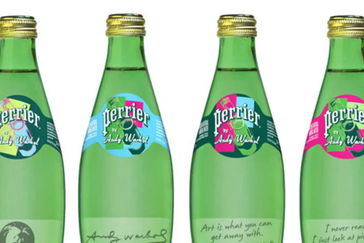 Água Perrier da Nestlé ganha embalagem de Andy Warhol (Divulgação)