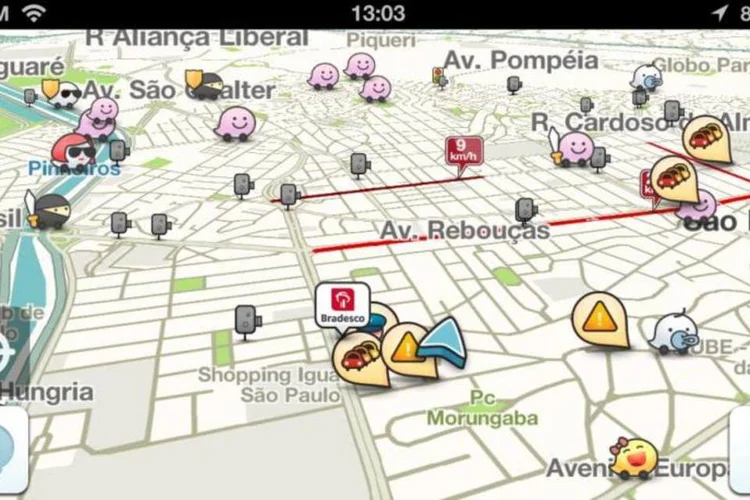 Waze: a TIM contará com PIN’s no mapa disponibilizado no aplicativo, que localizarão lojas da operadora e pontos de recarga (Reprodução)