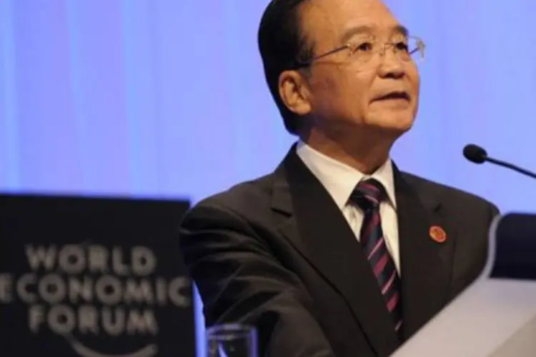 O primeiro-ministro chinês, Wen Jiabao, no Fórum Econômico Mundial de verão (Peter Parks/AFP)