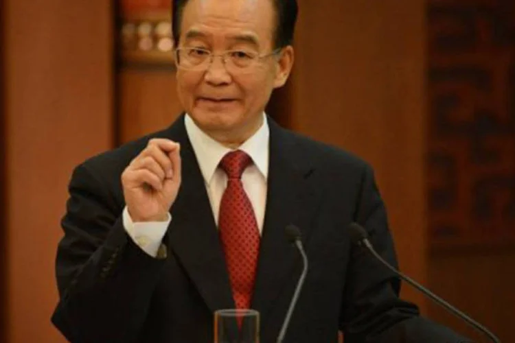 O premiê chinês, Wen Jiabao: as exportações chinesas à Itália recuaram 26%, à França 9,6% e à Alemanha 7,9% (©AFP / Mark Ralston)