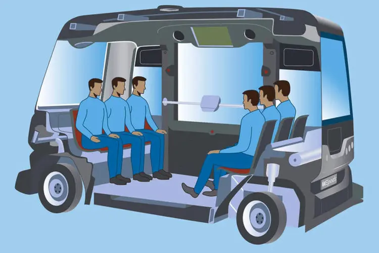WePod: ônibus autônomo fez primeira viagem em ambiente público (Divulgação/WePod)