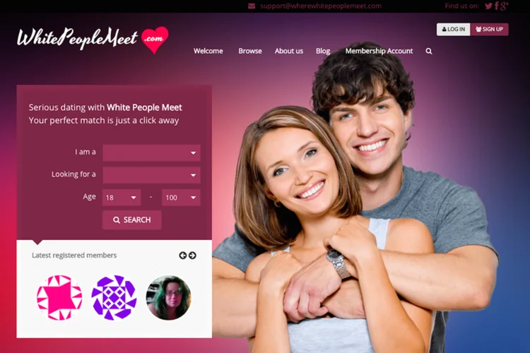 Relacionamentos: site permite buscar pessoas brancas para encontros (Reprodução/White People Meet)