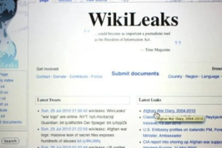 O Wikileaks já divulgou 77 mil documentos sobre a guerra do Afeganistão e planeja divulgar mais 15 mil (Arquivo)