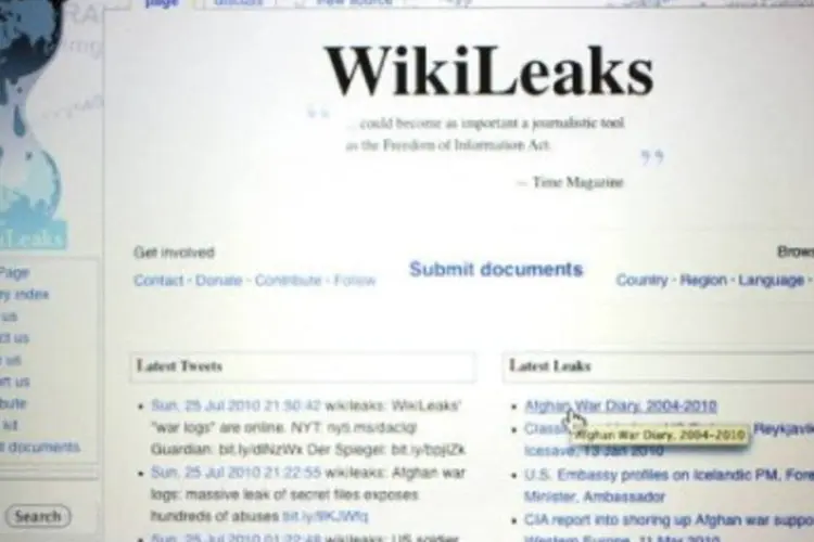 O site Wikileaks foi o responsável por divulgar milhares de documentos da guerra do Afeganistão (AFP/Getty Images/Joe Raedle)