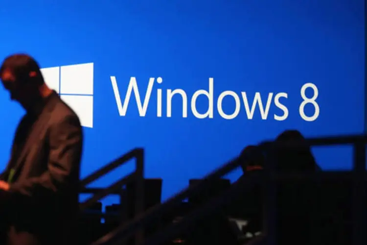 
	O Windows 8 ainda est&aacute; presente em poucos computadores, segundo pesquisa da empresa americana Net Applications
 (Mario Tama/Getty Images)