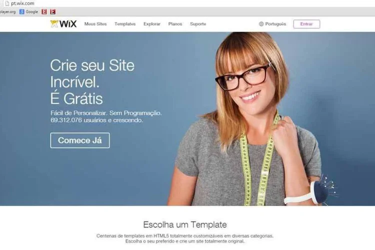 
	Plataforma Wix: empresa oferece recursos b&aacute;sicos gratuitos para a cria&ccedil;&atilde;o de websites
 (Reprodução)