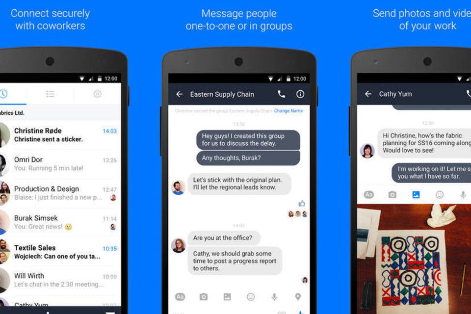 Facebook lança app do Messenger para usar no trabalho