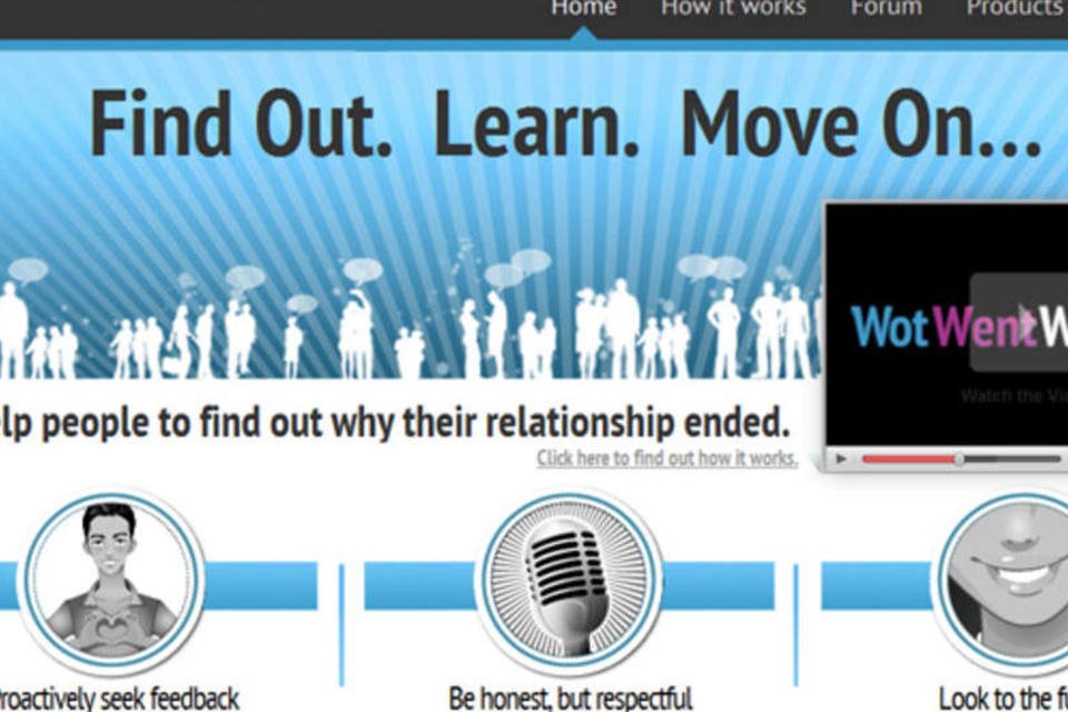 Site ajuda amantes a pedir feedback para ex