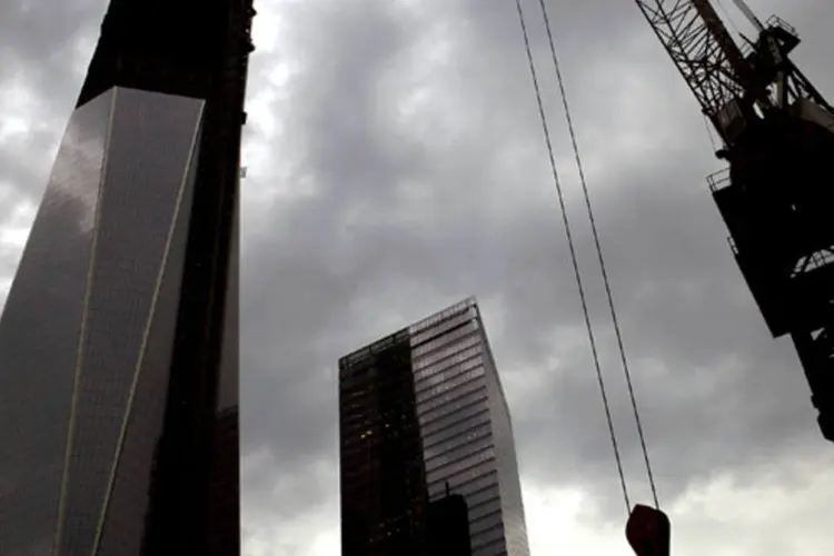 O primeiro arranha-céu do novo World Trade Center: "o arranha-céu desenhado pelo arquiteto Fumihiko Maki contará com 72 andares quando for inaugurado oficialmente" (Spencer Platt/ Getty Images)