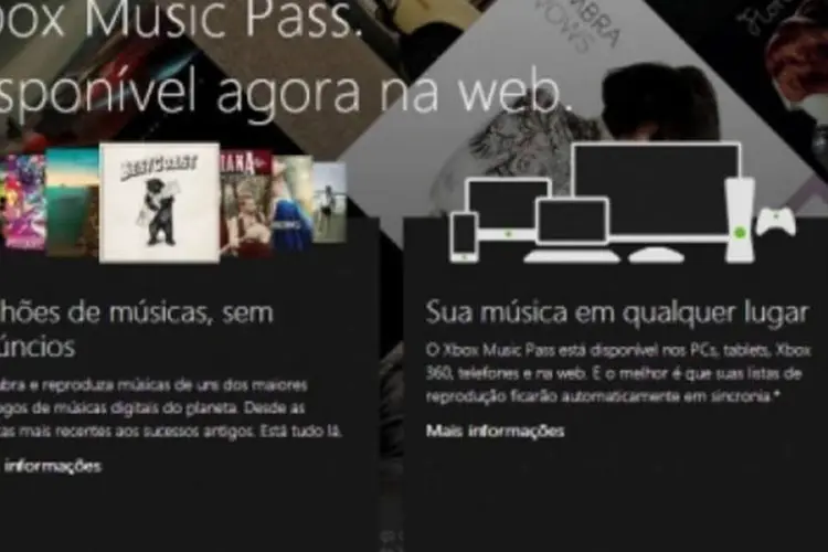 
	Interface do Xbox Music: servi&ccedil;o permite editar playlists, adicionar novas m&uacute;sicas para sua cole&ccedil;&atilde;o nas nuvens e realizar buscas.&nbsp;
 (Reprodução)