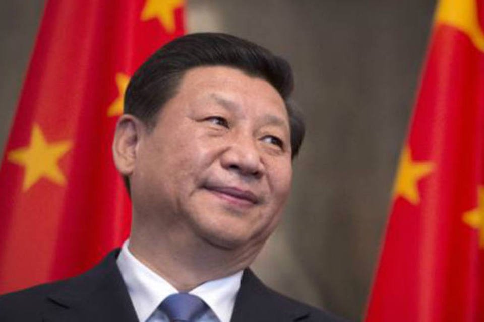 
	O presidente chin&ecirc;s, Xi Jinping: a China, lembrou o presidente Xi, tirou da pobreza 600 milh&otilde;es de pessoas nos &uacute;ltimos 30 anos (70% do total mundial)
 (Johannes Eisele/AFP)