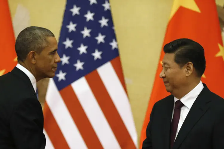 Xi e Obama: EUA defendem uma eleição livre e justa no território, enquanto Xi afirmou que a questão é um problema interno chinês (Kevin Lamarque/Reuters)