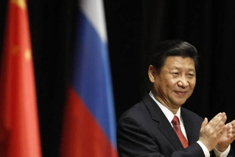 O presidente chinês, Xi Jinping, durante seu discurso aos alunos no Estado de Moscou Instituto de Relações Internacionais de Moscou em 23 de março (REUTERS/Sergei Karpukhin)