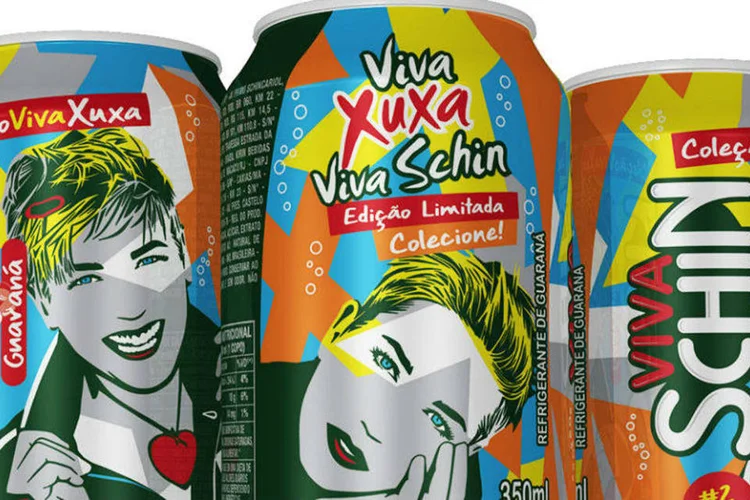 Coleção do refrigerante Viva Schin: homenagem à apresentadora Xuxa (Divulgação/Brasil Kirim)