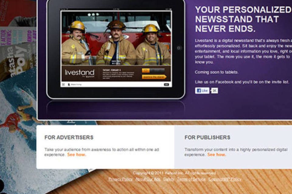 Yahoo! Livestand: serviço de distribuição de livros, revistas, notícias e outros conteúdos para tablets e smartphones  (Yahoo!)