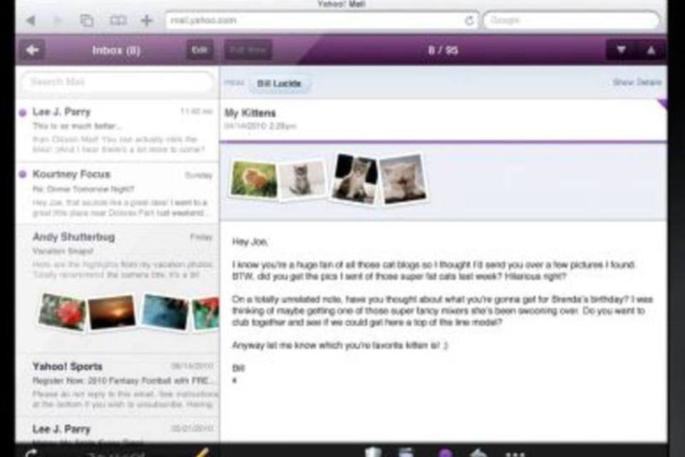 Yahoo! Mail ganha interface para iPad