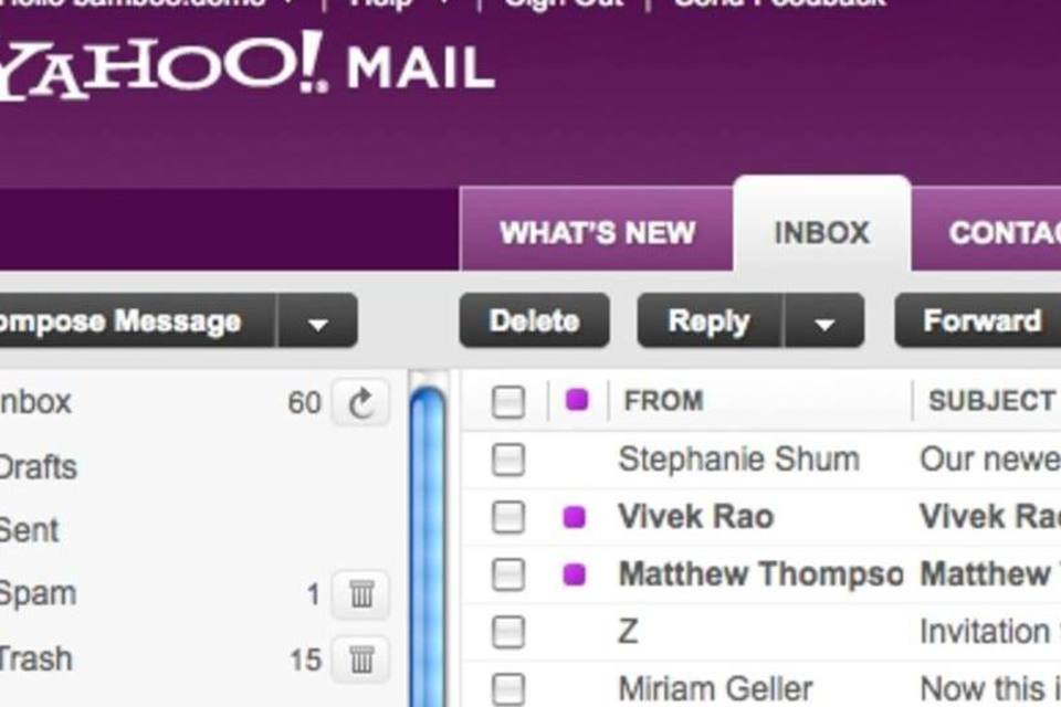 Yahoo! divulga nova interface de webmail