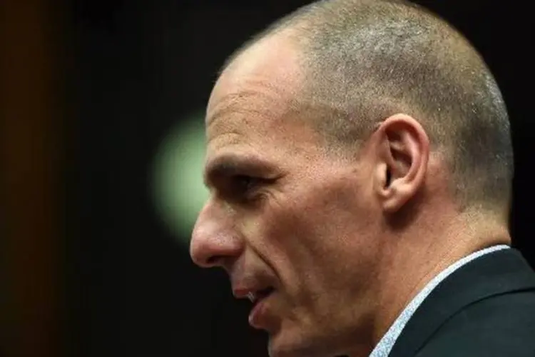 O ministro grego das Finanças Yanis Varoufakis, em Bruxelas: "Uma ruptura com os credores não está nos nossos planos", nem uma "troca" (Emmanuel Dunand/AFP)