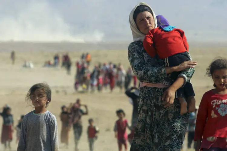 Refugiados Yazidi: os yazidis, de língua curda e adeptos a uma religião esotérica monoteísta, foram especialmente perseguidos pelo EI (Rodi Said/Reuters)