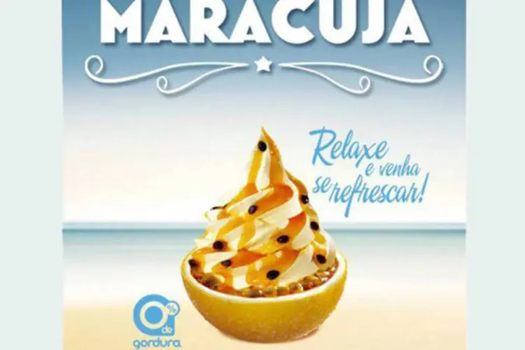 Frozen Yogurt Maracujá: o produto com 0% de gordura e 104 kcal é a aposta da marca para o verão (Reprodução/Facebook)