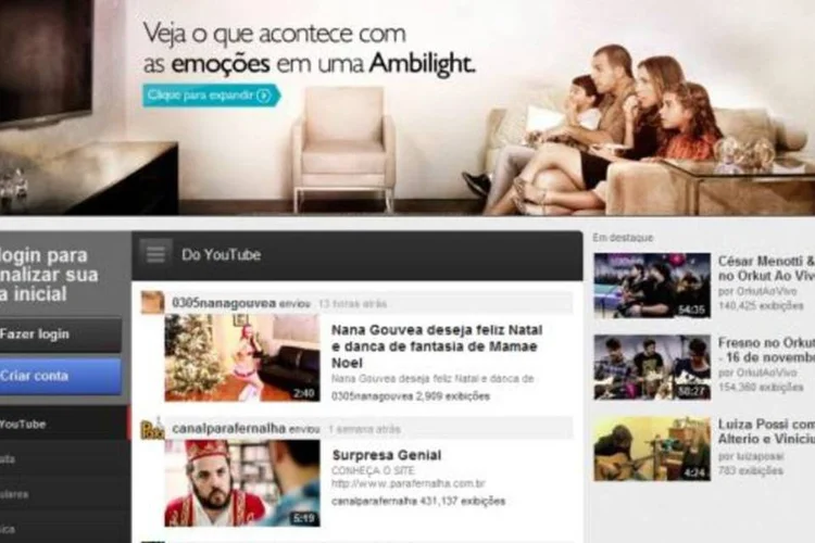 A nova aparência da página principal agora tem um menu personalizado com os canais assinados pelo usuário (Reprodução/YouTube)