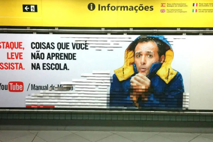 Campanha do YouTube no metrô de São Paulo: estratégia com ações físicas (Divulgação)