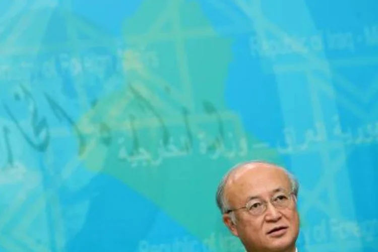 O japonês Yukiya Amano, diretor-geral da Agência Internacional de Energia Atômica (AIEA) concede uma coletiva de imprensa em Bagdá (Ahmad al-Rubaye/AFP)