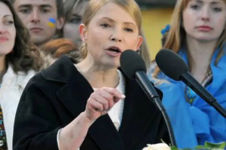 A ex-primeira-ministra ucraniana Yulia Tymoshenko: "irei até o fim na eleição presidencial" (Genya Savilov/AFP)