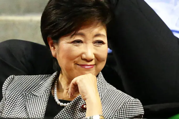 
	Yuriko Koike: a ex-ministra, muito popular no Jap&atilde;o, se apresenta como independente
 (Koji Watanabe/Getty Images)