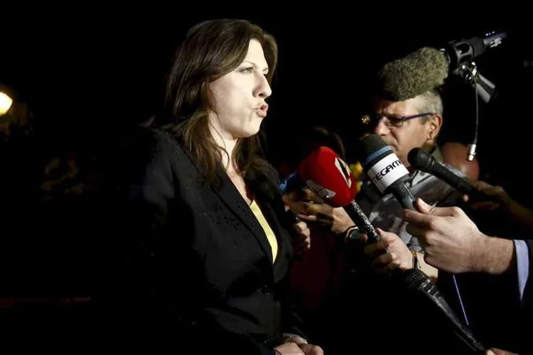 
	Presidente do Parlamento da Gr&eacute;cia, Zoe Constantopoulou, em Atenas: &quot;este Parlamento n&atilde;o pode aceitar a chantagem dos credores&quot;
 (REUTERS/Alkis Konstantinidis)