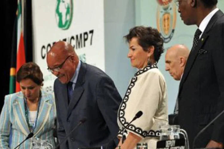 O presidente sul-africano Jacob Zuma (C) abriu a conferência que reúne 183 dos 194 países membros da ONU
 (Alexander Joe/AFP)