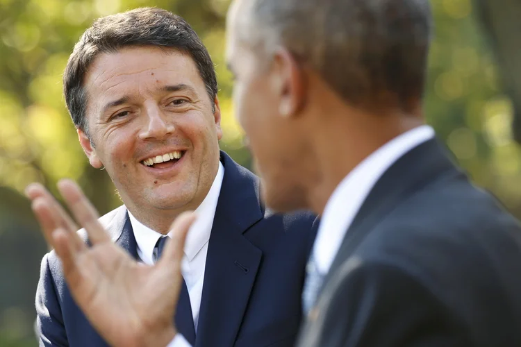 Renzi e Obama: os líderes também debateram a luta contra o Estado Islâmico (Kevin Lamarque/Reuters)