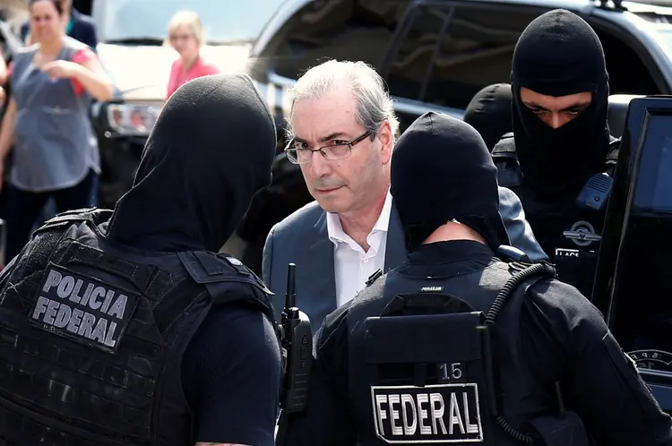 Eduardo Cunha: Polícia Federal e Lava Jato pediram que o político fosse retirado da carceragem da PF em Curitiba (Rodolfo Buhrer/Reuters)