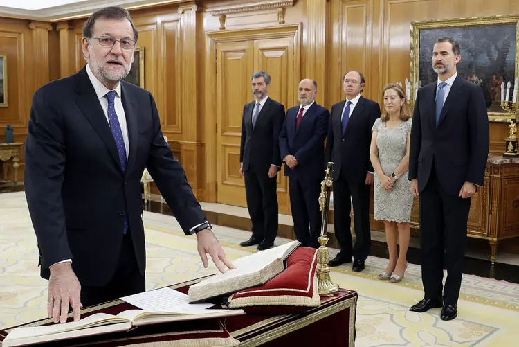Mariano Rajoy: a abstenção do PSOE permitiu a eleição do líder do PP (Angel Diaz/Pool/Reuters)
