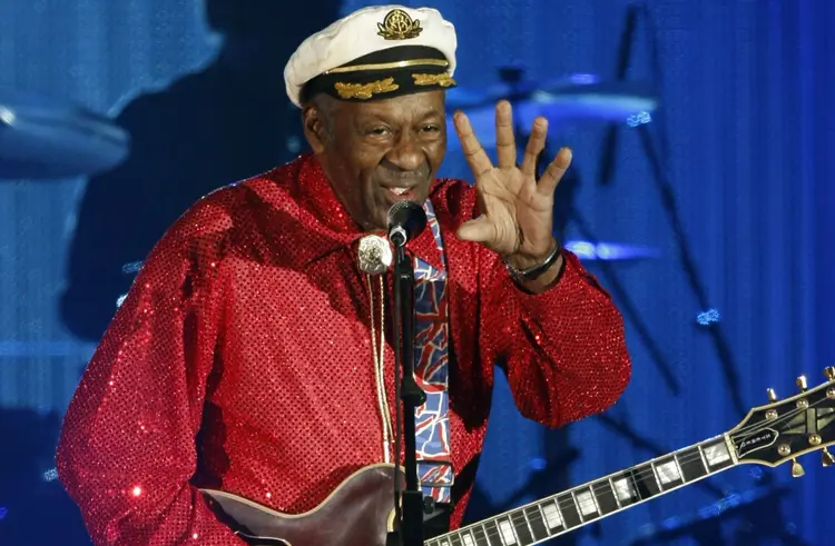 Lenda do rock Chuck Berry durante show em Mônaco, em março de 2009 (Eric Gaillard/Reuters)