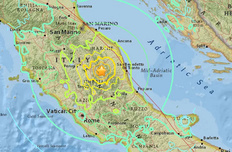 Terremoto: os terremotos ocorrem dois meses depois do sismo que quase 300 pessoas (USGS/Reprodução)