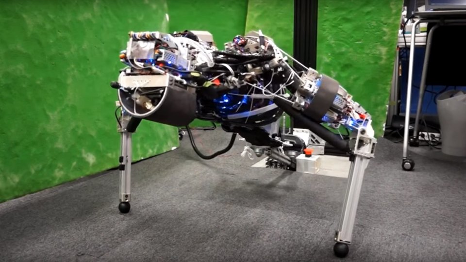 Robô transpira enquanto faz flexões para se resfriar