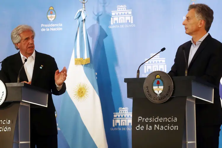 Tabaré Vázquez e Mauricio Macri: "Temos o mais amplo espírito retribuidor" (Enrique Marcarian/Reuters)