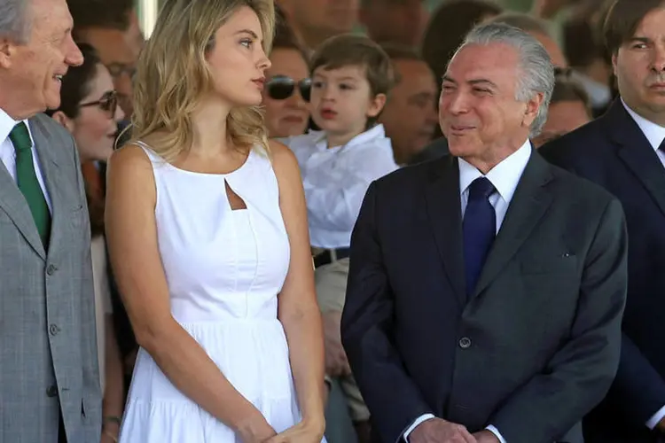 
	Michel e Marcela Temer: esposa do presidente far&aacute; hoje seu primeiro discurso oficial
 (Reuters)