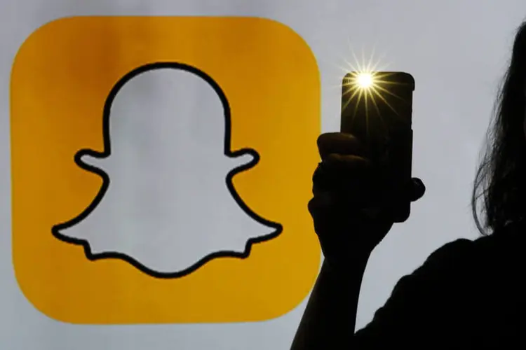 Snapchat: às 15:02, as ações da Snap subiam 5,55%, cotadas a 22,63 dólares (Chris Ratcliffe/Bloomberg)