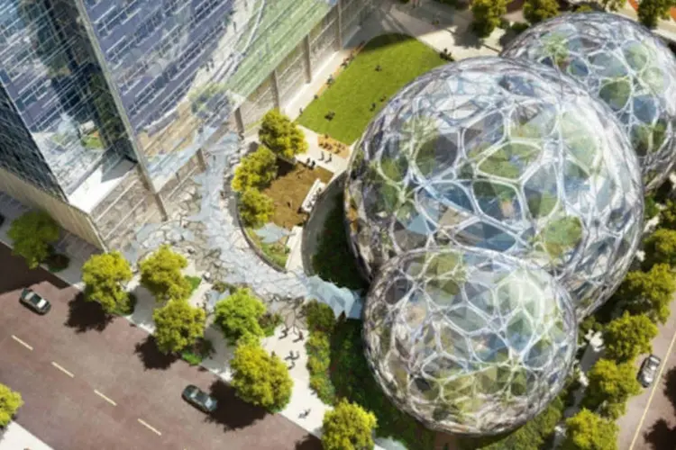 A nova sede da Amazon, em Seattle (Reprodução)