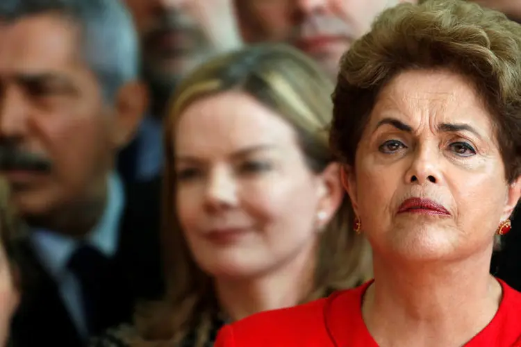 Dilma Rousseff após seu impeachment fala no Palácio da Alvorada no dia 31 de agosto de 2016 (REUTERS/Bruno Kelly)