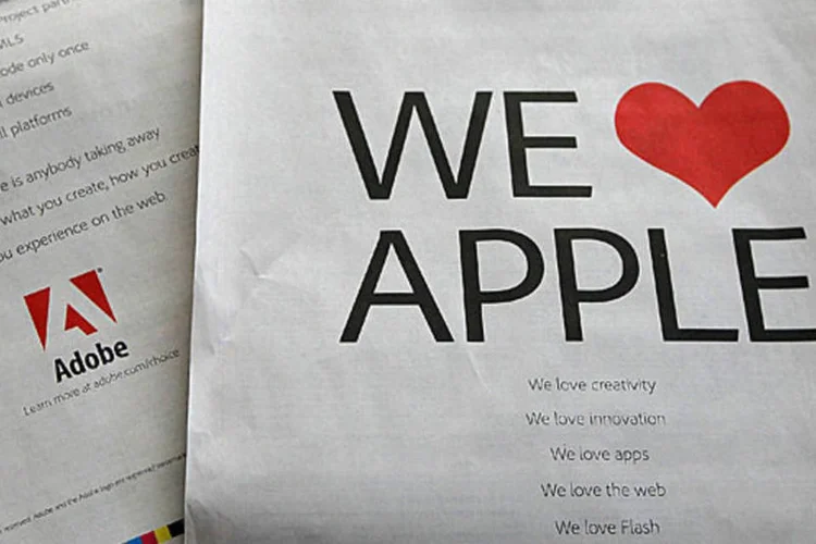 
	Em maio de 2010, Adobe divulgou uma carta aberta contestando as afirma&ccedil;&otilde;es de Steve Jobs sobre o Flash.&nbsp;
 (Justin Sullivan / Getty Images)
