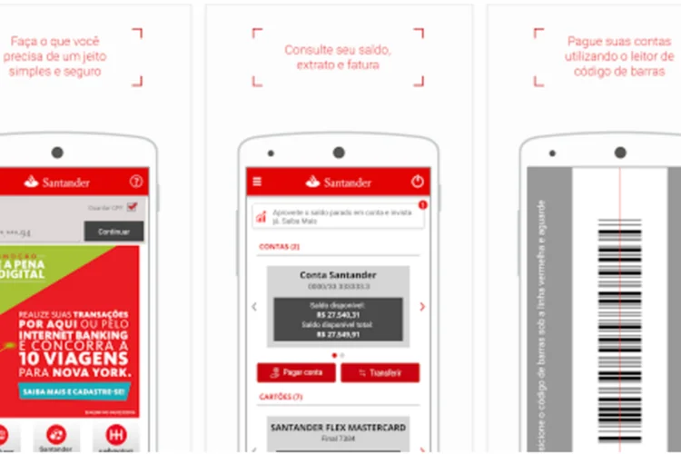 Santander: Até final do ano, intenção é que aplicativo possa substituir maquininhas da GetNet (Google Play Store/Santander/Reprodução)
