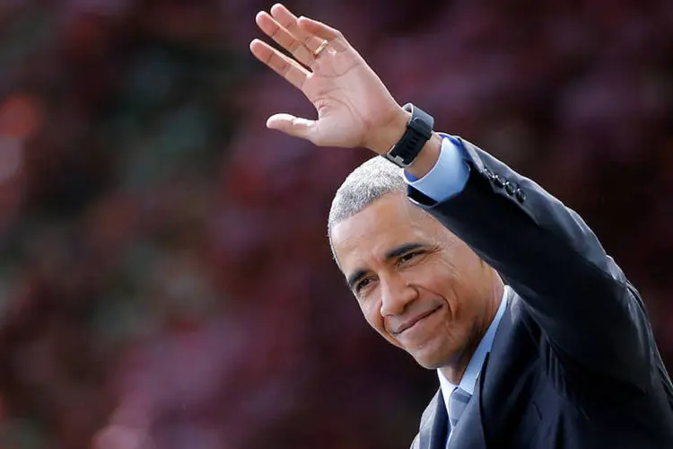 Barack Obama: eledeixa o poder com um nível de popularidade bastante alto, de ao redor de 50%, algo que é "muito incomum" para o fim de um segundo mandato (Carlos Barria / Reuters)